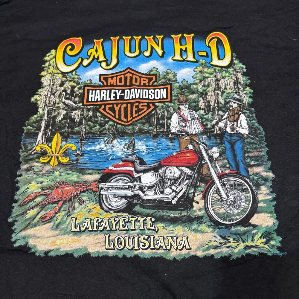 Harley‎ Davidson Psycho Clown Jack in Box Lafayette LA Cajun -D T-Shirt 2xl
